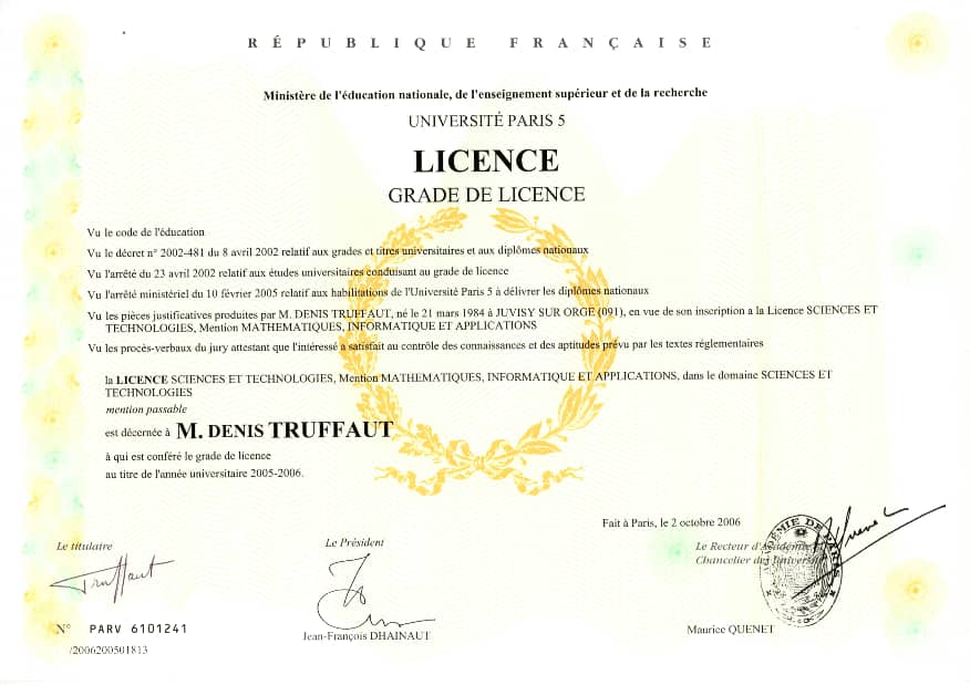 Exemple de faux diplôme